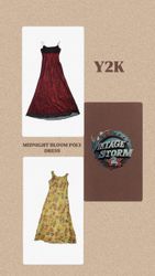 Y2K Midnight Bloom Poly Dress