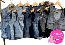 Y2K Dunkel Denim Weste