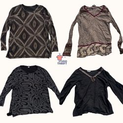 Y2K Gothic Grunge Maglietta a Maniche Lunghe Bundl..