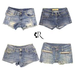 Y2K Edgy Girl Denim Micro Mini Shorts RW-1398