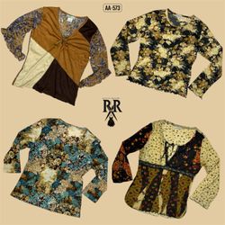 Y2K Soft Boho Mesh Mix Langarmoberteile (AA-573)