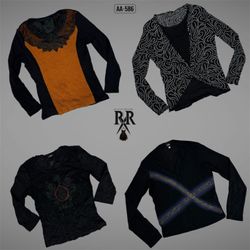 Y2K All Balck Rave Langarmshirts (AA-586)