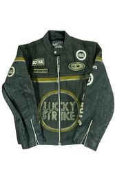 Chaqueta de cuero genuina estilo vintage