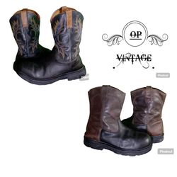 Op vintage 128 Branded Steeltoy Cowboy Boots