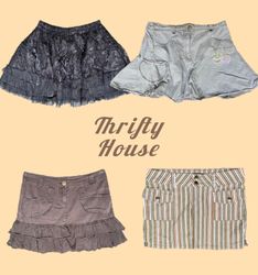 Gonne Mini Vintage a Volant e Cargo (TH/003)