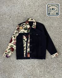 Chaqueta de panel de tapiz asimétrica reciclada