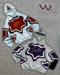 Nike reworked style patchwork hoodies #2312