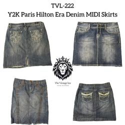 Jupes MIDI en denim de l'ère Y2K Paris Hilton (TVL..