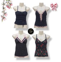 Y2K Style Black Gothic Cami Top