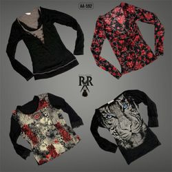 Y2K The Black Gothic Mix Full Sleeve Tops (AA-592)