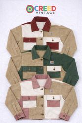 CR1070  Upcycled Two-Tone Utility Cropped Jacket