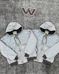 Jaquetas com capuz acid wash reestilizadas Carhart..