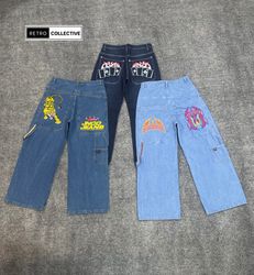 Embroidered Hip Hop Baggy Jean