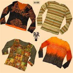 Y2K The Earth Flame Aesthetic Full Sleeve Tops (AA..