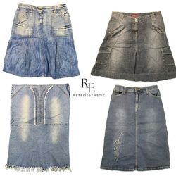 Y2K NYC IT Girl Denim Midi Skirts RE-2667