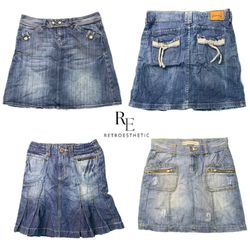 Y2K  Britney Era Girl Denim Midi Skirts RE-2669