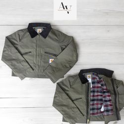 Giacca corta in stile rework Carhartt verde