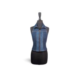 UPCYCLED DENIM HALTER TOP