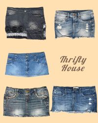 Vintage Denim Mini Skirts - 90s Y2K(TH/012)