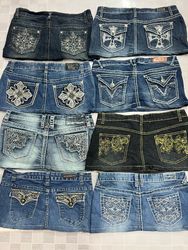R321 Upcycled Ladies Embellished Mini Skirts