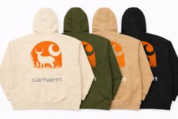 CR1076 Upcycled Carhartt Back Print Hooded Jacket