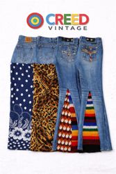 CR5721 Upcycled Patchwork Levi’s & Miss Me Flare J..