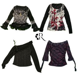 Y2K European Romantic Mesh Full Sleeve Tops Rw-141..