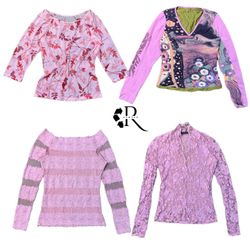 Y2K Barbie Vibe Manche Longue Tops RW-1416