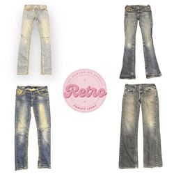Y2K Vintage Washed Denim Jeans – Retro Street Styl..