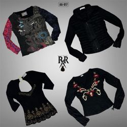 Y2K All Black Rave Full Sleeve Tops (AA-617)