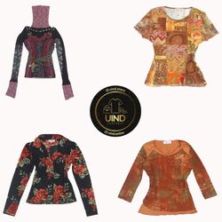 Y2K Rustic Fairycore Mesh Tops Bundle