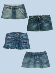 Y2k denim mini skirts