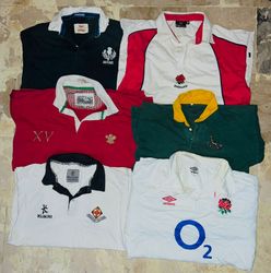 lot de 2 maillots de rugby vintage de club