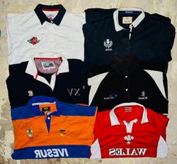 lot de 9 maillots de rugby vintage club