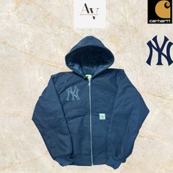 Jaquetas com capuz estilo Carhartt rework yankees