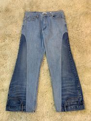 Jeans anchos de pierna amplia reciclados con apliq..