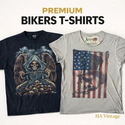 Premium Bikers T-Shirts | Motorcycle & Skull Graph..