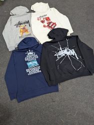 Stussy Rework Style Pullover Hoodies