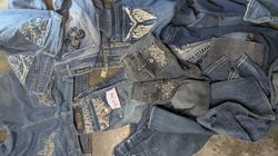 Calças jeans bordadas Y2K feminina