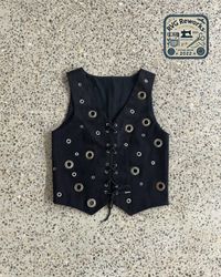 Upcycled Eyelet Schnür-Denim-Weste