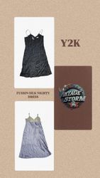 Y2K Fusion Silk Nighty Dress