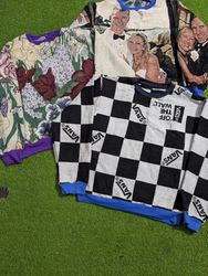 Suéter de cobertor de tapeçaria em upcycle sem mar..