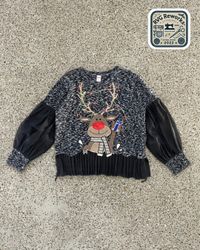 Upcycled Christmas Holiday Blouse