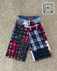 Shorts en patchwork Boro recyclé