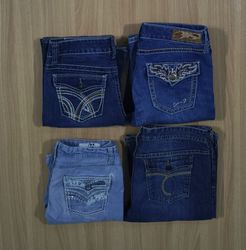 JA 0534 Jeans évasés vintage embellis