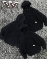 Carhartt reworked style black pullover hoodies #30..