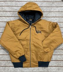 Stussy rework style beige hoodie