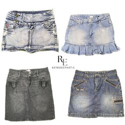 Jupes en jean mini Cyber Girl de l'ère Y2K RE-2672