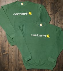 Carhartt rework style green sweatshirt