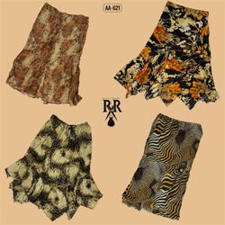Y2K Dark Bloom Floral Mix Poly Skirts (AA-621)